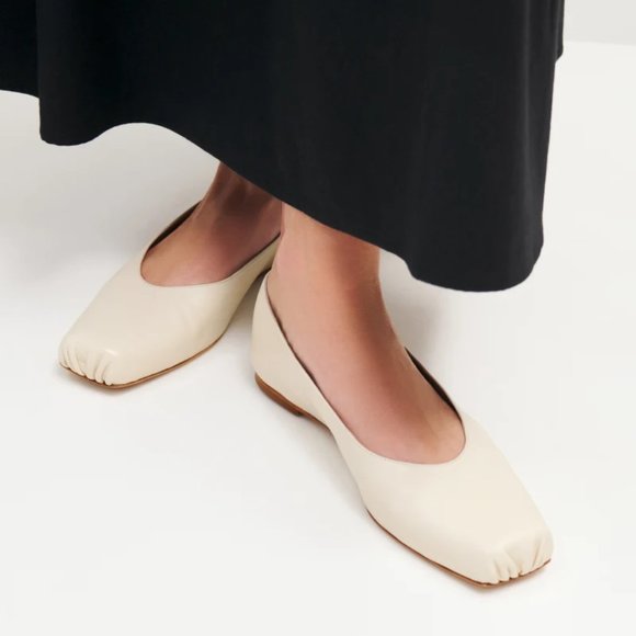 Reformation - NWT Mikayla Ballet Flat (Color Almond Leather Size 6) Retail $268